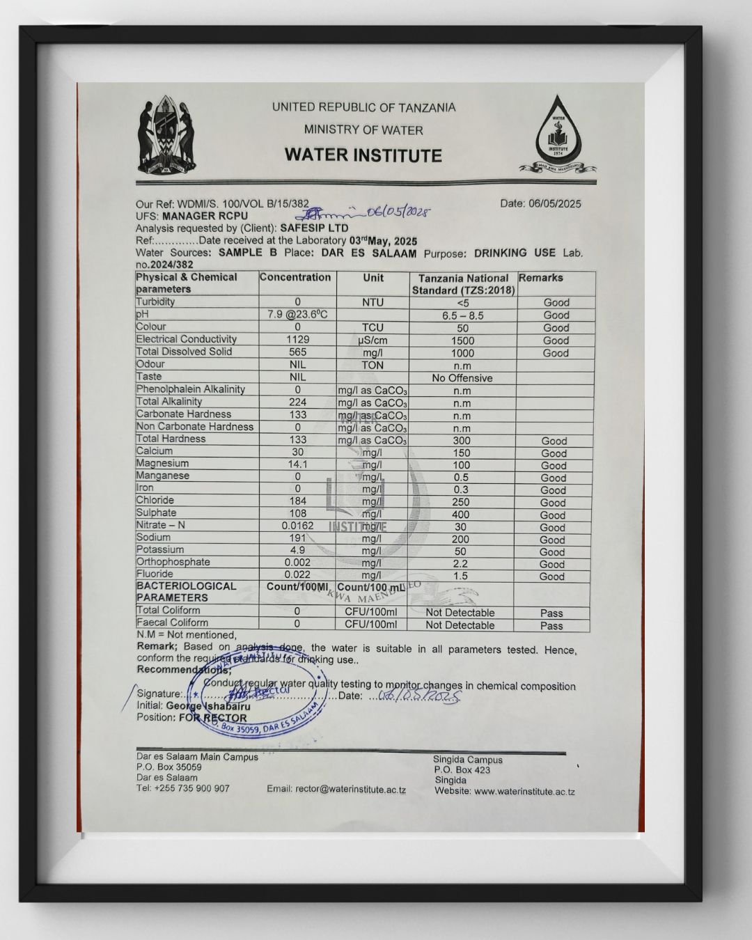 SafeSip Official Certificate Updated
