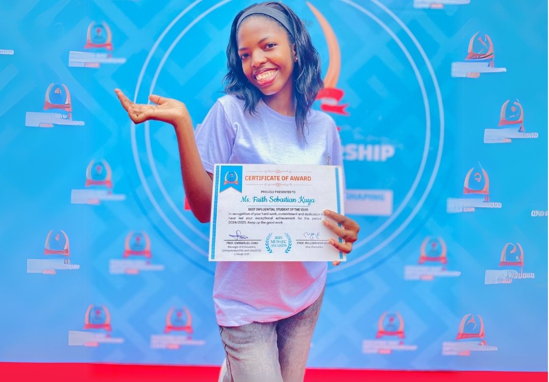 SafeSip CEO Faith Kuya Awarded Most Influential Student of the Year by Mzumbe University