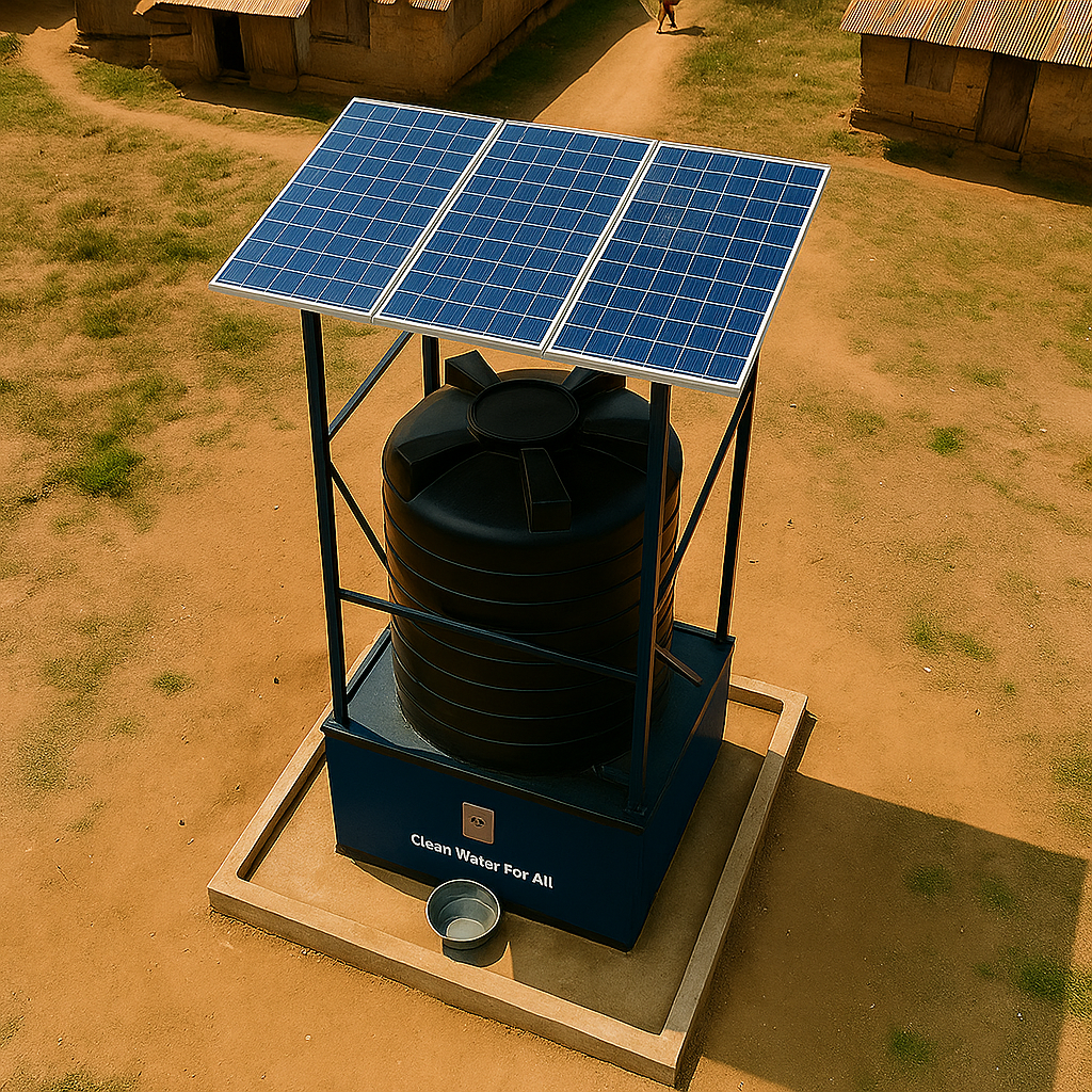 The solar panels powering the SafeSip WaterBank