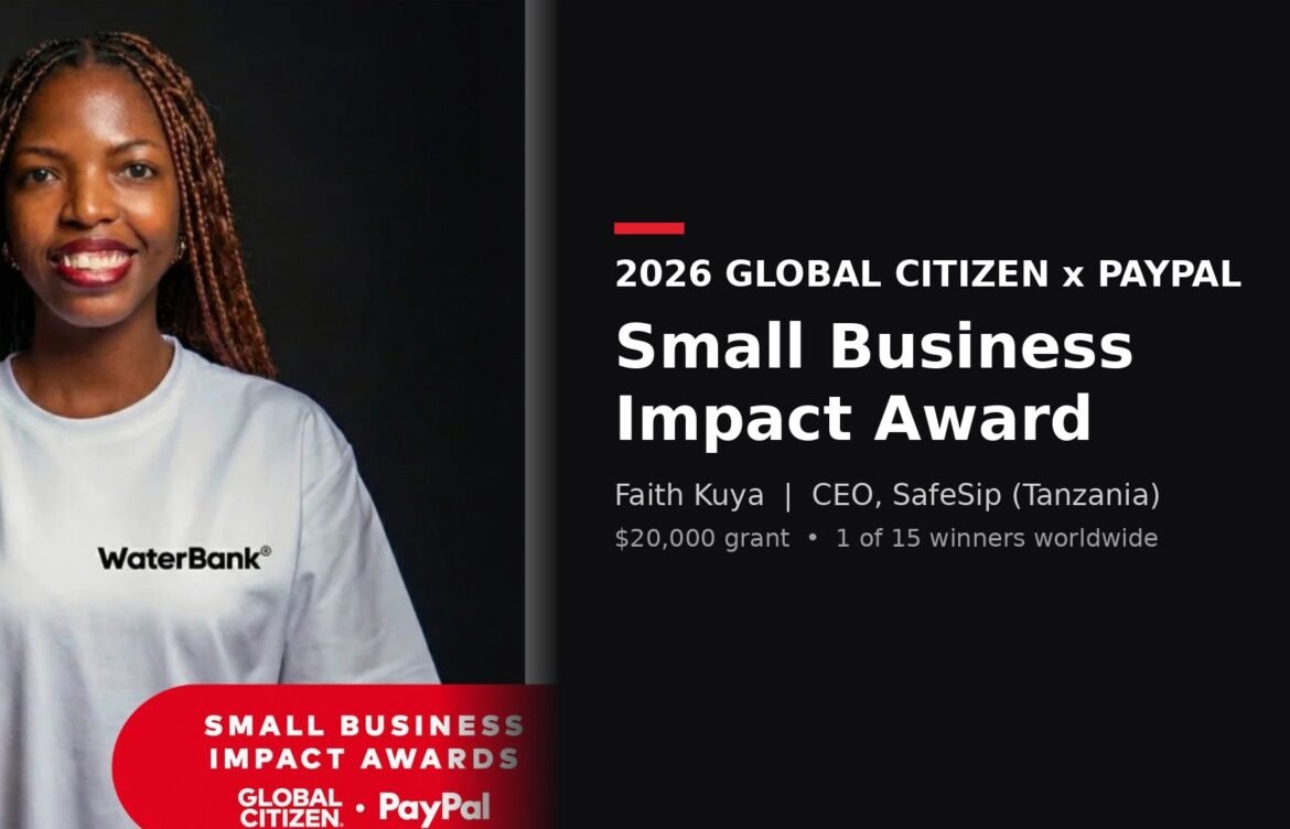 SafeSip CEO Faith Kuya wins the 2026 Global Citizen x PayPal Small Business Impact Award
